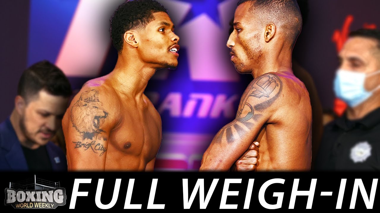 STEVENSON MISSES WEIGHT! SHAKUR STEVENSON vs ROBSON CONCEICAO LIVE WEIGH-IN background