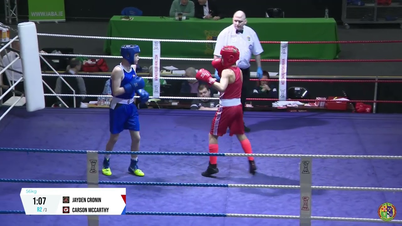 2024 National BG3 Championship: 56kg Jayden Cronin (Fr Horgans) v Carson McCarthy (Rush) backdrop