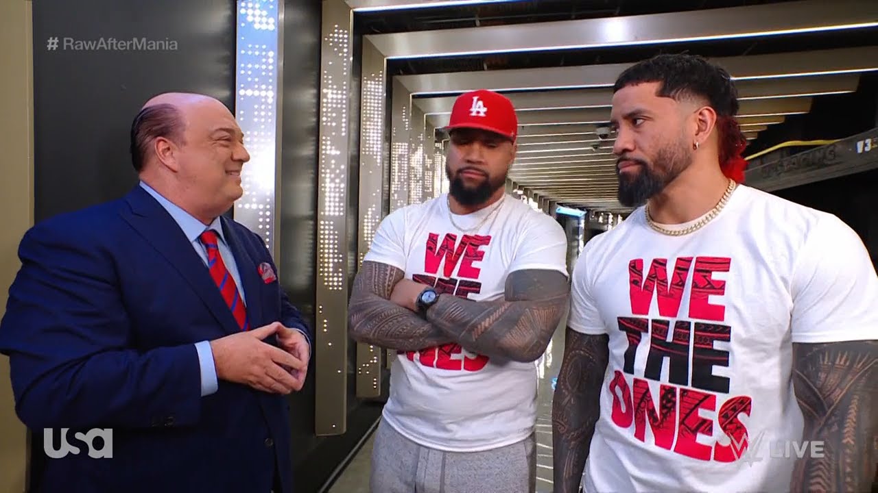 Paul Heyman prevents The Usos from talking to Roman Reigns - WWE RAW April 03, 2023 background