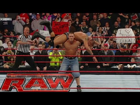 John Cena FU’s Randy Orton After Royal Rumble RAW Jan 28,2008 background