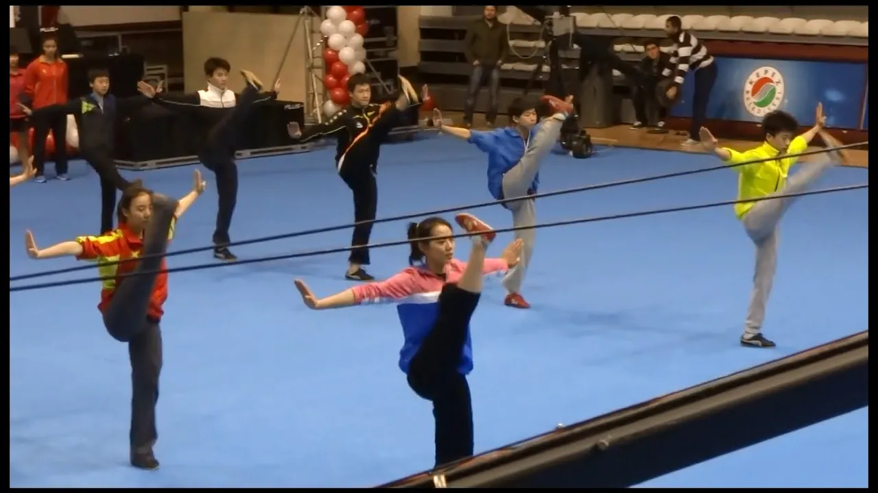 5th World Junior Wushu Championships. China team opening rehearsal 中国队开幕表演排演