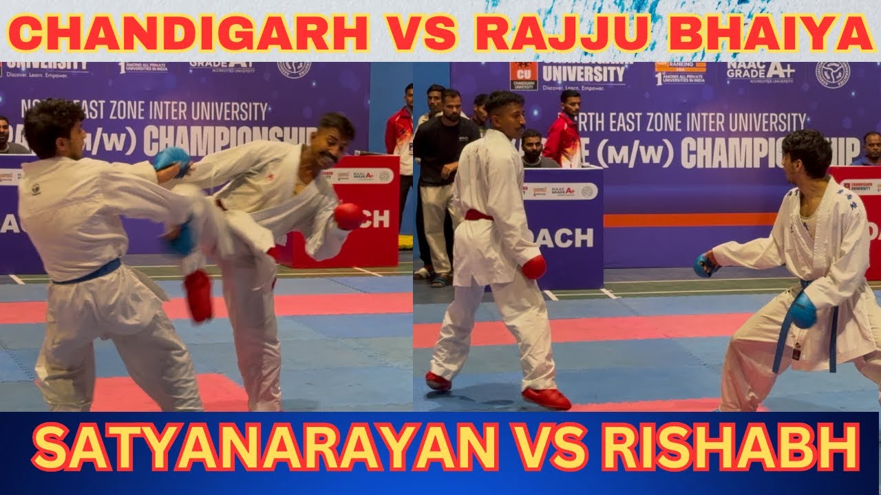 POOL FINAL MALE KUMITE-60 kg | CHANDIGARH UNI VS RAJJU BHAIYA UNI | SATYANARAYAN VS RISHABH #karate backdrop