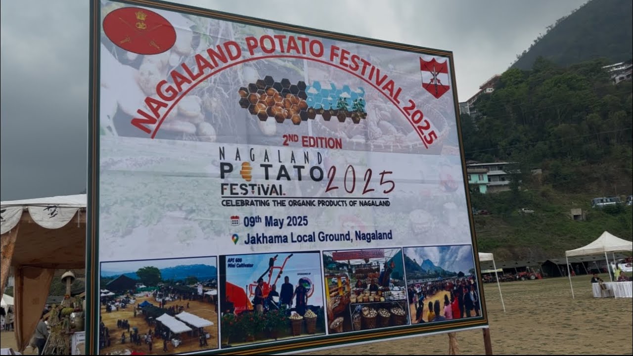 2nd Edition of Nagaland Potato Festival 2025/ indigenous games/ pork eating competition backdrop