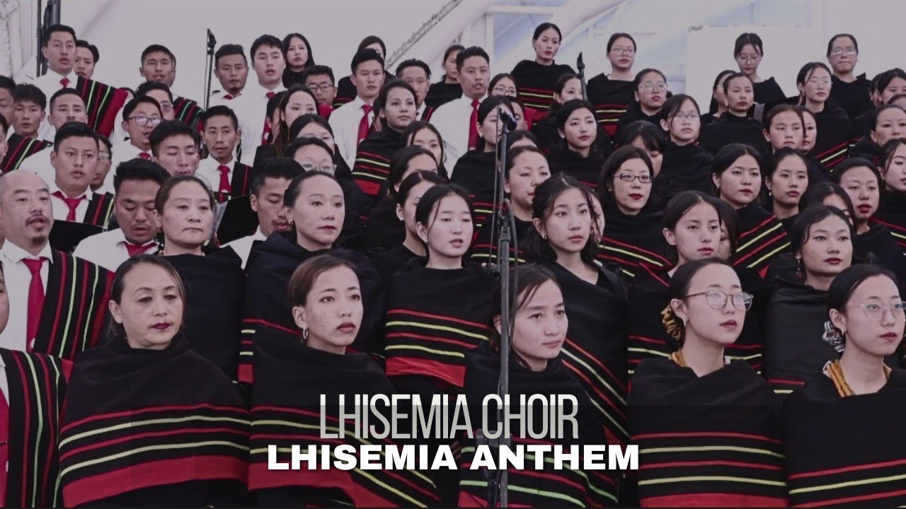 Lhisemia Choir live performance of Lhisemia Anthem / Lhisemia Kethinuokelie 175th Anniversary 2025 backdrop