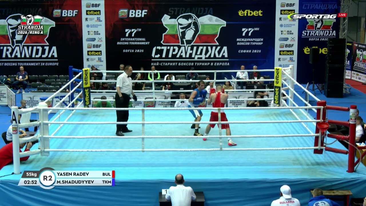 Yasen Radev (BUL) vs. Meylis Shadudyyev (TKM) Strandja Tournament 2026 (55kg)