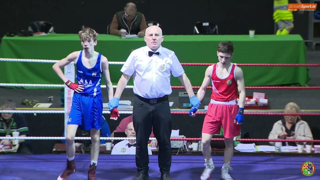 2024 National Junior 1 Championship: 46kg O. Plachta (St Francis) v T. Fitzpatrick (Marble City) background