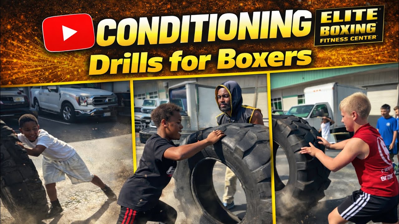 Flipping Tire Race. 3 Against 1. Fun Conditioning Drills For Boxers. 