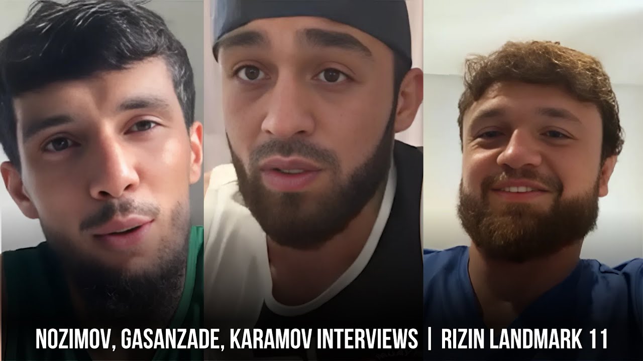Ilkhom Nozimov Magerram Gasanzade, Vugar Karamov Interviews | RIZIN Landmark 11 background