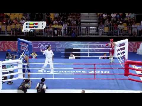 Boxing 64Kg Finals Gold Medal Contest - Youth Olympic Games Singapore 2010 backdrop