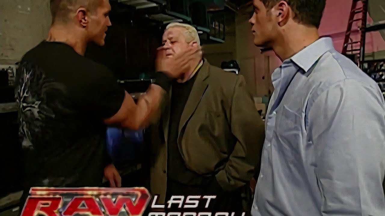 Randy Orton Slapping Dusty Rhodes Recap RAW Jul 09,2007 background