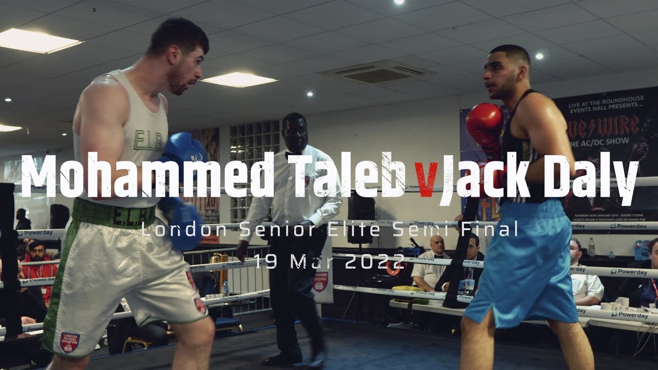 Mohammed Taleb v Jack Daly (London Boxing Snr Elite Semi Final 92kg) 19Mar22 background