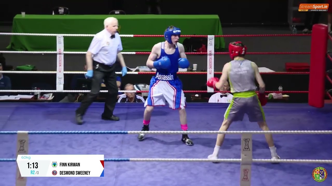 2024 National Senior Cadet Championship: 60kg F. Kirwan (Sacre Coeur) v D. Sweeney (Olympic C) background