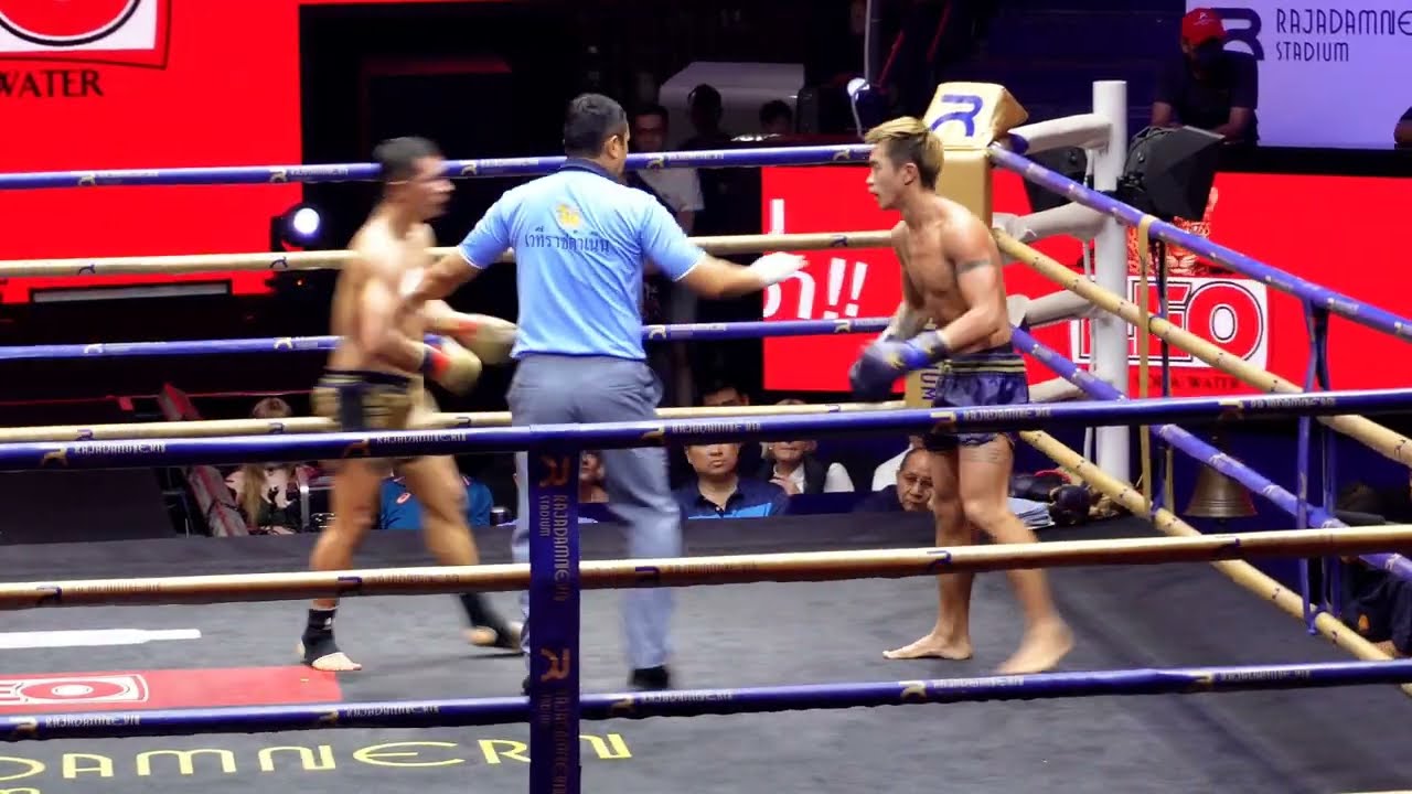 Amazing Muay Thai Fight in Rajadamnern Stadium Knockout Event background