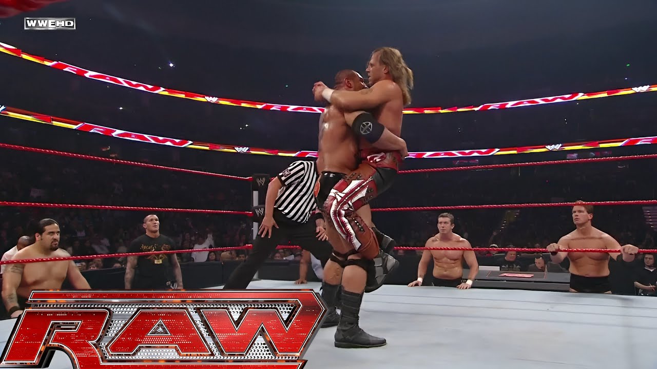 Batista vs Shawn Michaels Lumberjack Match Pt.2 RAW Oct 13,2008 background