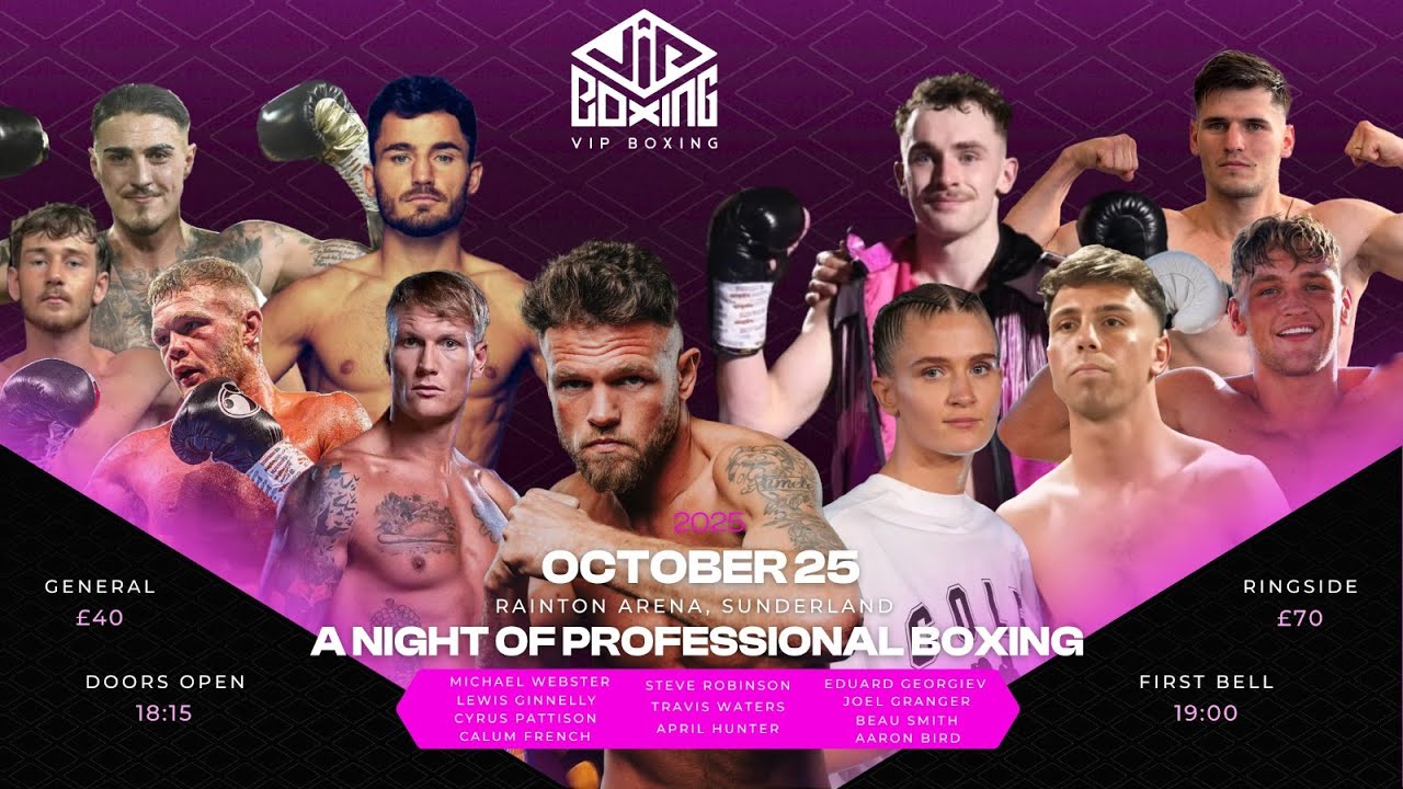 Live international boxing from The Rainton Arena, Sunderland (25..10..25)