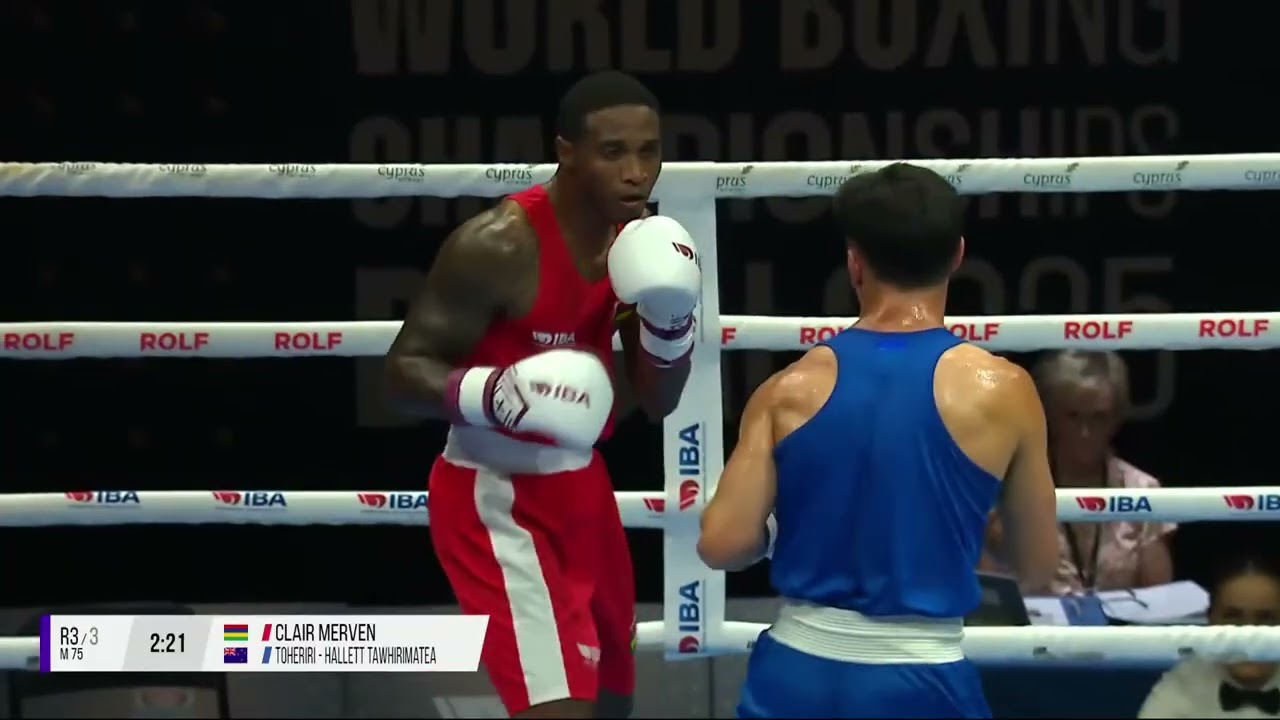 Tawhiri Toheriri-Hallett (NZL) vs. Merven Clair (MRI) IBA World Championships 2025 (75kg)