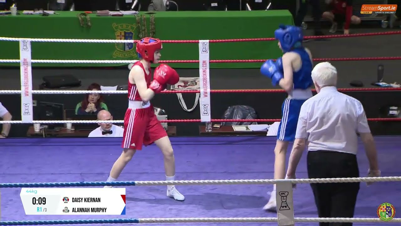 2024 National Junior Cadet Championship: 44kg Daisy Kiernan (Dealgan) v Alannah Murphy (Crumlin) background