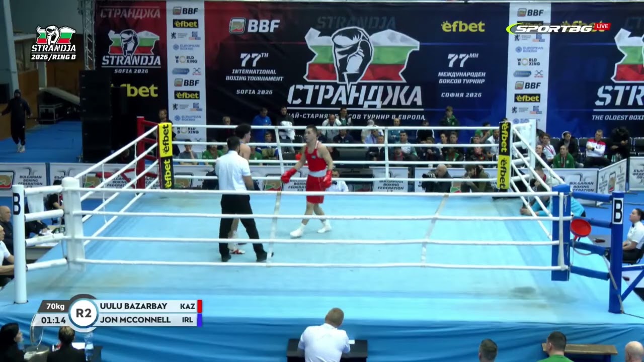 Mukhammedsabyr Bazarbaiuly (KAZ) vs. Jon McConnell (IRL) Strandja Tournament 2026 (70kg)