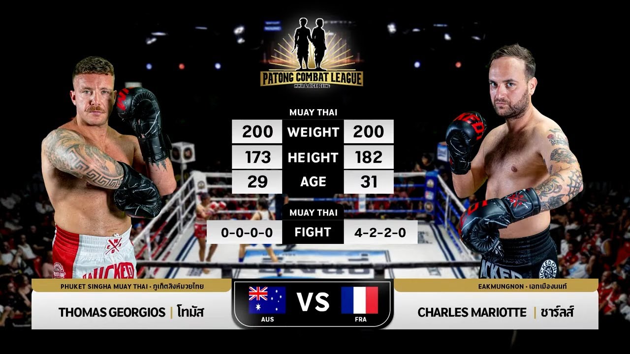 THOMAS ARAVANIS VS CHARLES MARIOTTE PATONG COMBAT LEAGUE MMA & KICK BOXING 4 MAY 2025 background