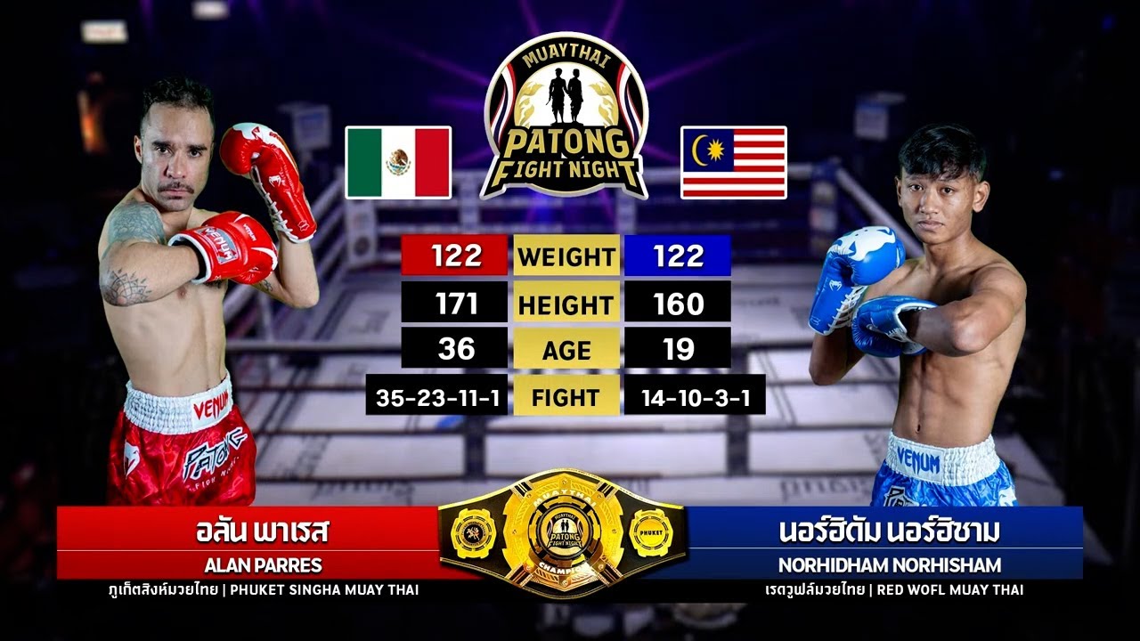 ALAN PERRED VS NORHIDHAM (Patong Fight Night 20 MARCH 2025) background