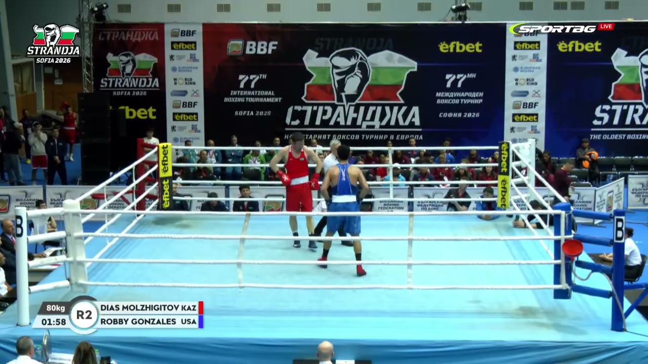 Robby Gonzales (USA) vs. Dias Molzhigitov (KAZ) Strandja Tournament 2026 (80kg)