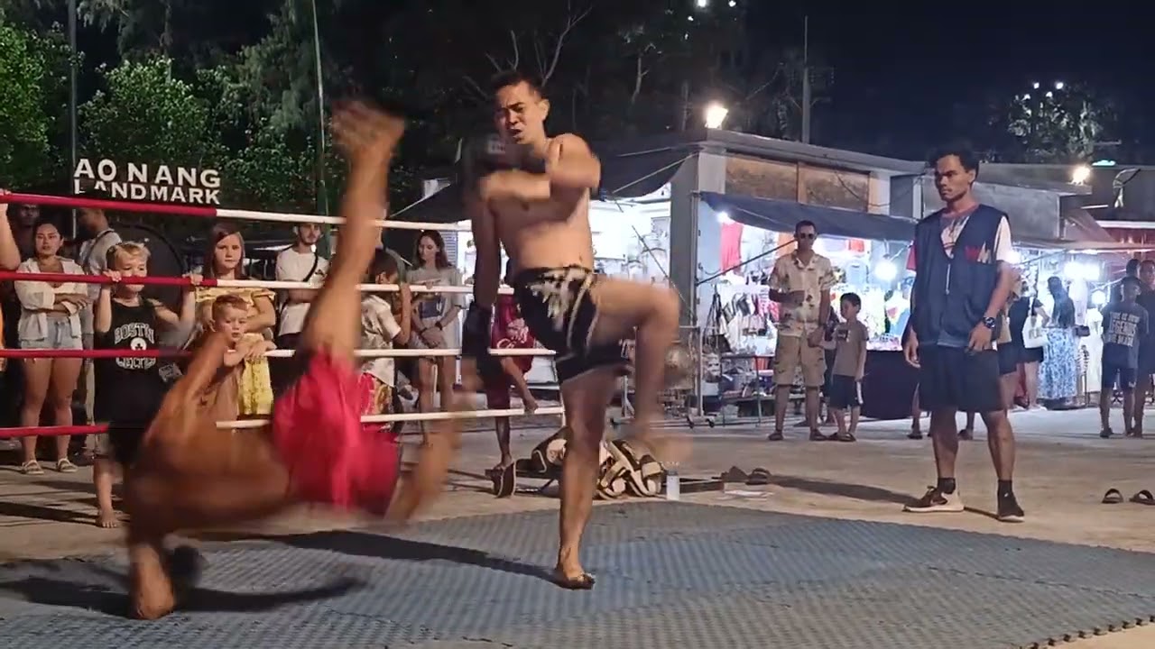 Raw Muay Thai Training Bout In Thailand background