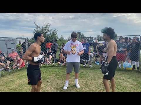 AMATEUR KICKBOXERS FIGHT IN THE YARD!!
