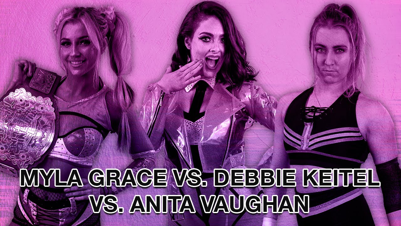 Full Match - Myla Grace Vs Debbie Keitel Vs Anita Vaughan - Titanic Wrestling background