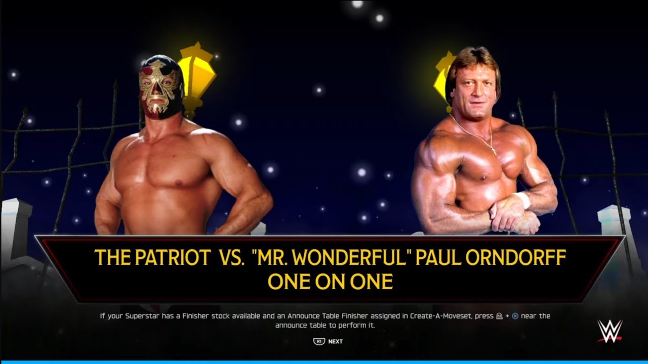 The Patriot vs Paul Orndorff. Halloween Havoc. WWE 2K25