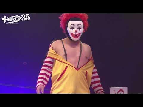HERO35セミファイナル藤田峰雄VS長井満也VS魔苦・怒鳴門