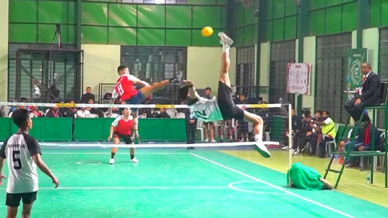 Final Mizoram đ Manipur | Men's Double | 3rd North East games Sepaktakraw. backdrop