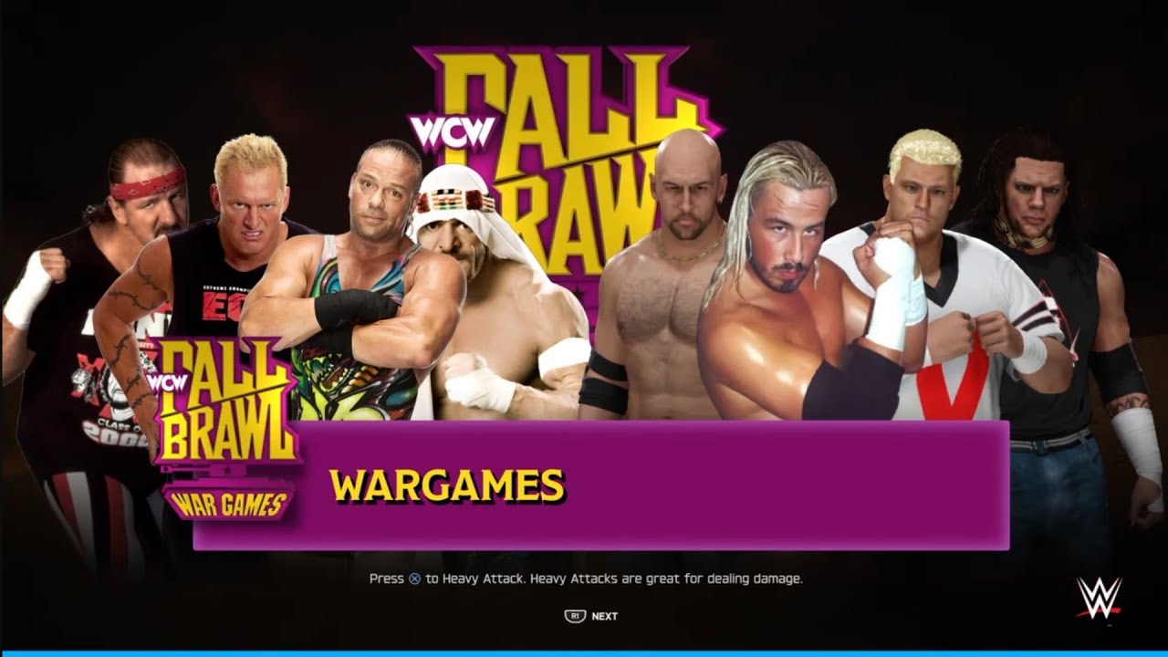 Funk, Sandman, RVD and Sabu vs Corino,  Credible, Victory and Raven. Wargames. WWE 2K25