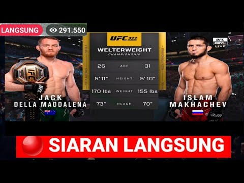 🔴 siaran langsung UFC 322,Islam makhachev vs Jack Della maddalena,liveufc ,ufchariini ,ufc322 