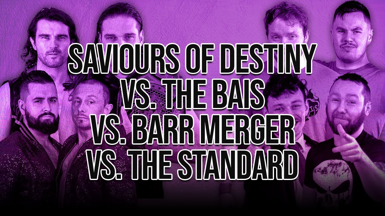Saviours of Destiny Vs. The Standard Vs. Barr Merger Vs. The Bais - Titanic Tag Team Championship background
