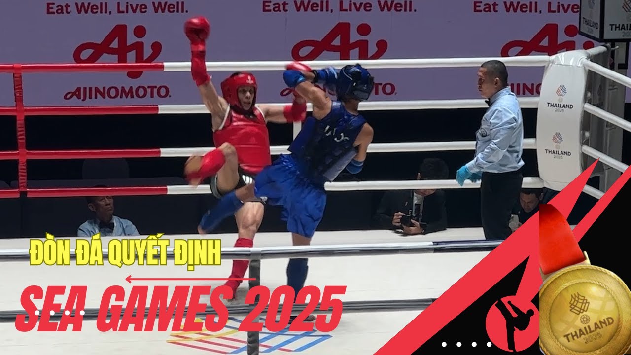 SEA Games 2025: Nhà vô địch Lào hạ võ sĩ Việt Nam bằng đòn chân quyết định | Muay 57kg
