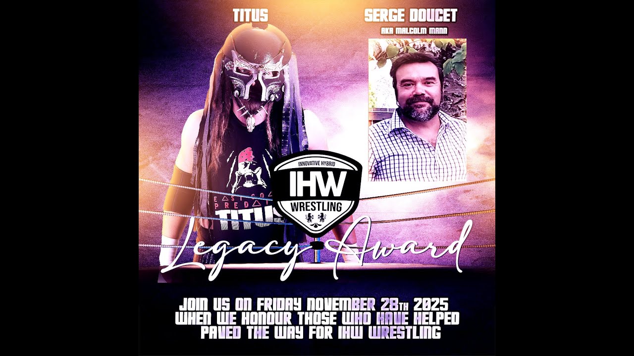 IHW Wrestling Award presentation to the IHW founding members Titus, late Serge Doucet & Julien Young