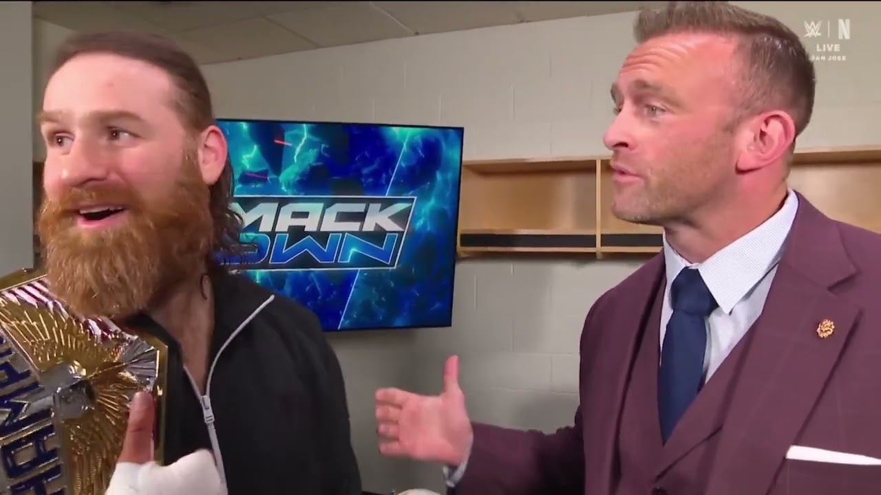 Sami Zayn & Nick Aldis backstage segment _WWE Smackdown 17 OCTOBER 2025 background