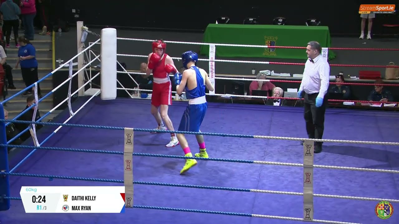 2024 National Senior Cadet C'ship: 60kg Daithi Kelly (Castlerea) v Max Ryan (Lucan) background
