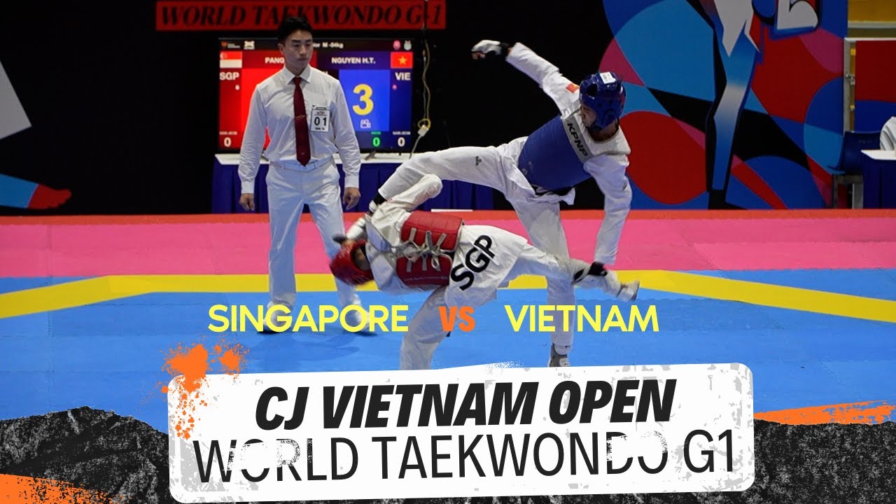 Thắng áp đảo võ sĩ Singapore, Nguyễn Hồng Trọng giành HCV World Taekwondo G1 background