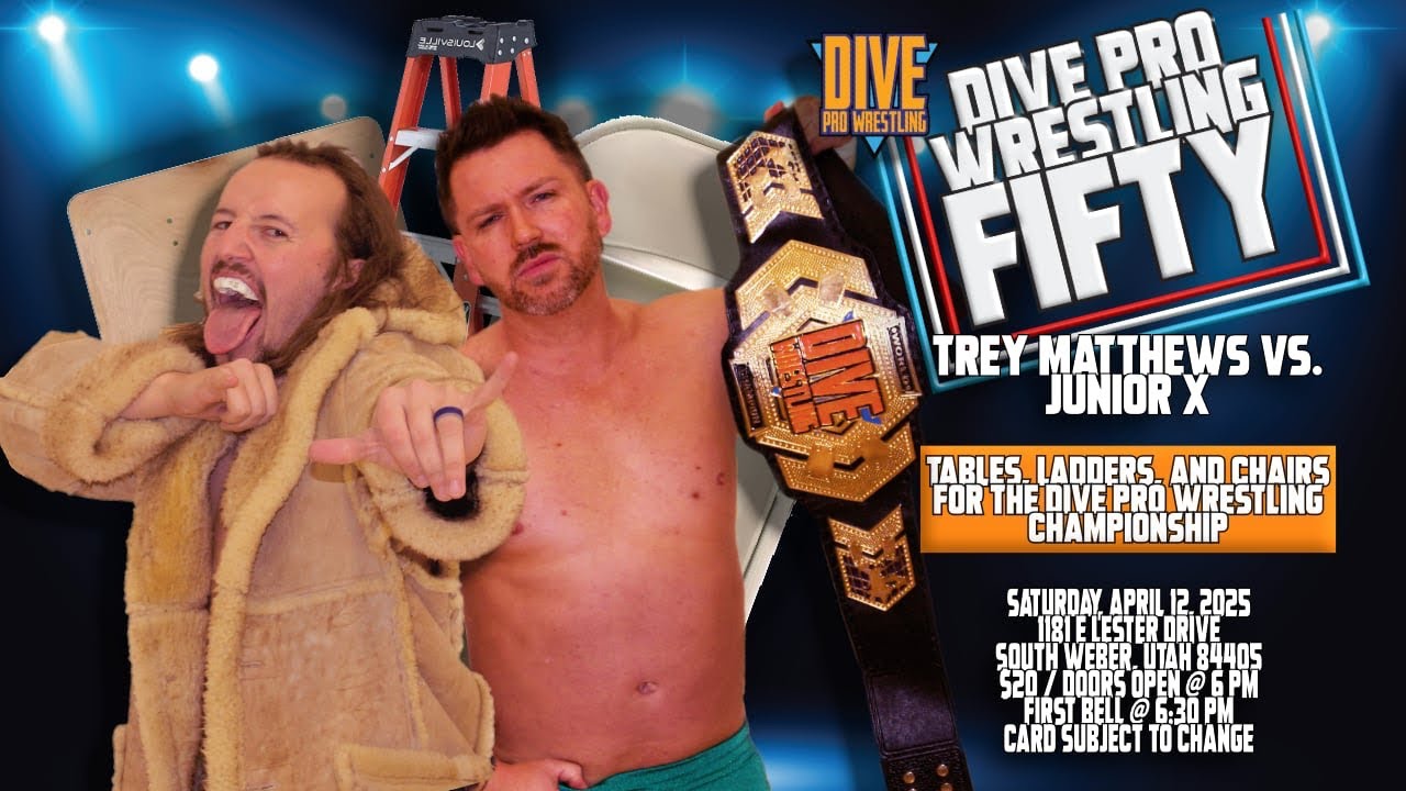 Dive 50! TLC Dive Wrestling Championship Junior X vs Trey Matthews background