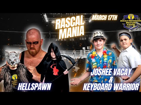 Rascal Mania Children's show - Hellspawn Vs Tropical Tech Titans - Rascals Children's Pro Wrestling background