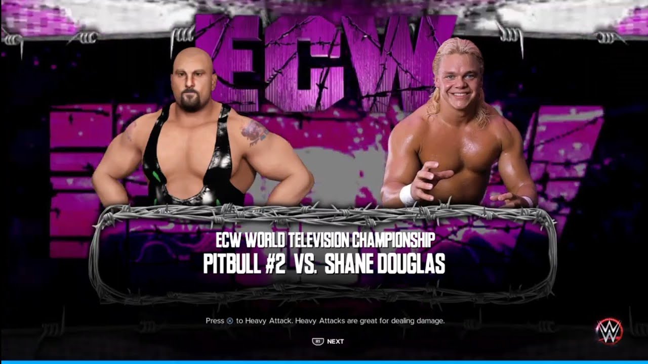 PitBull 2 vs Shane Douglas ECW Barely Legal. WWE 2K23