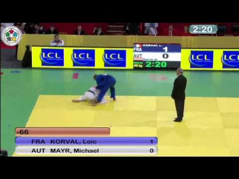 Judo Grand Slam Paris 2011: -66kg Michael Mair (AUT) - Loic Korval (FRA) background