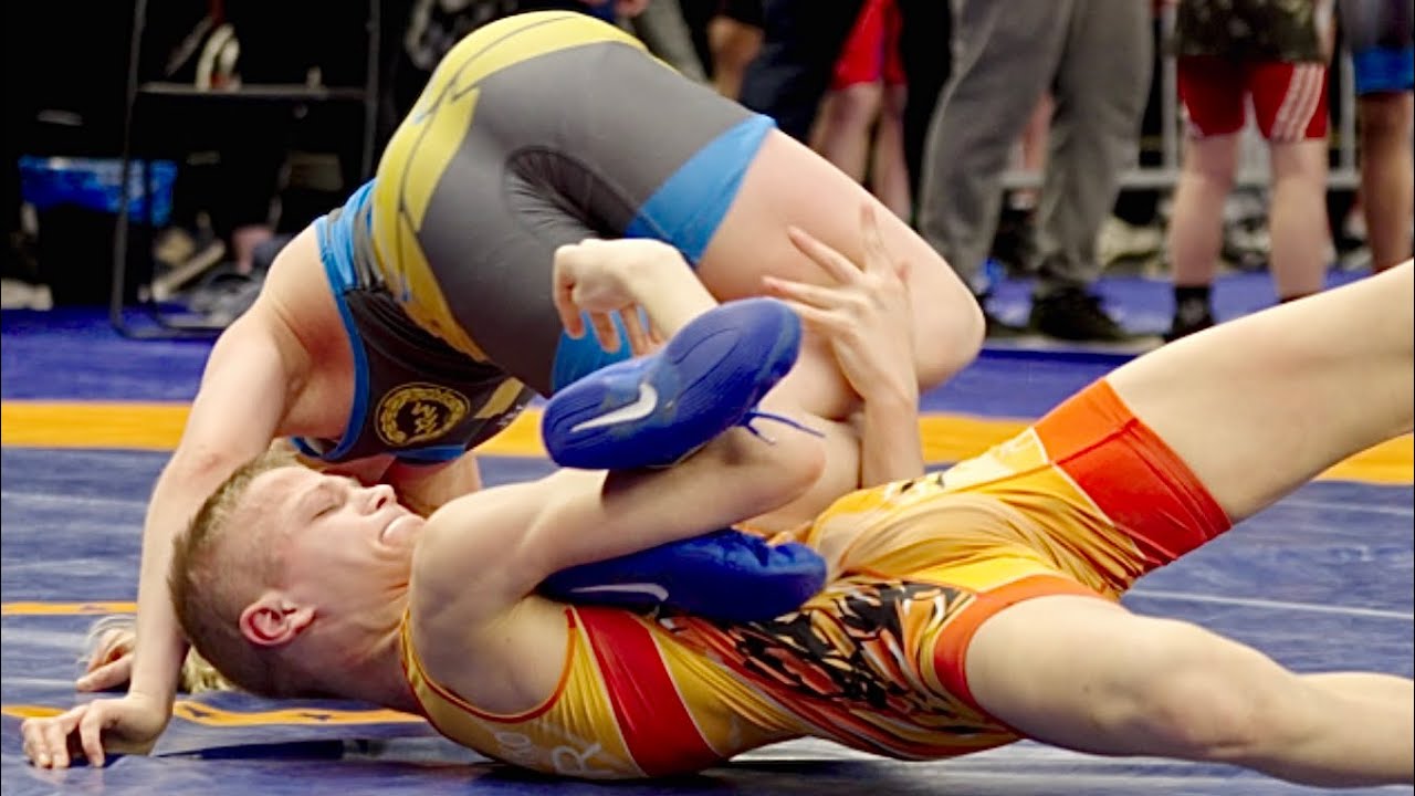 U15 Rustam Shramenko (UKR) vs Eetu Tammelin (FIN) 44kg. Freestyle boys youth wrestling. B-cam-man