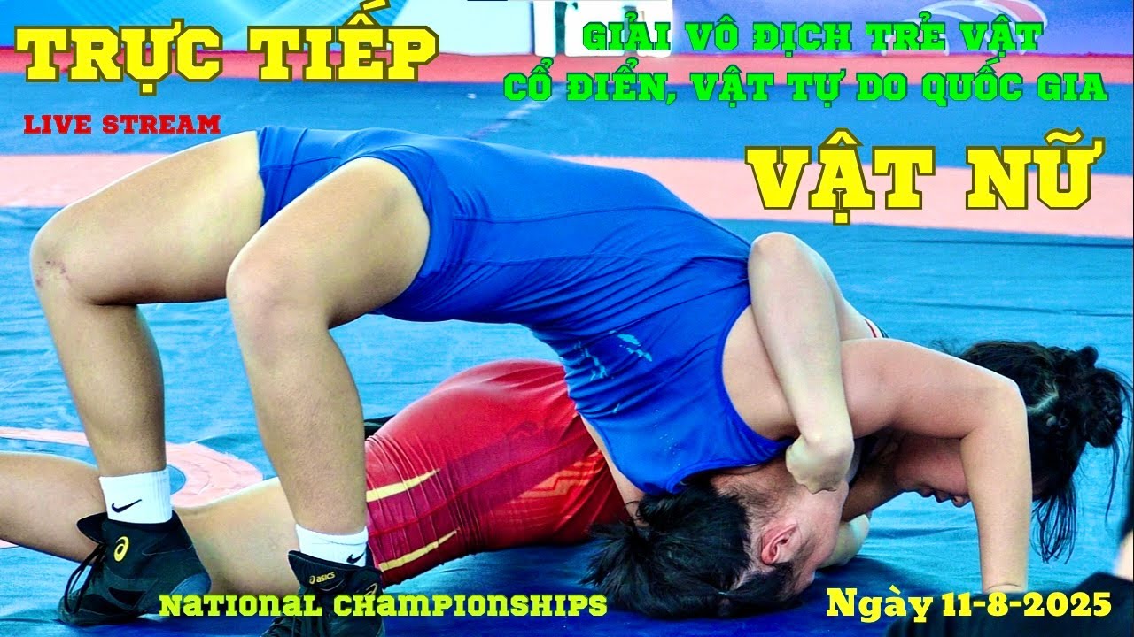 Trực tiếp sáng 11/8/2025 Giải VĐ trẻ Vật Nữ tự do Quốc Gia tại Thanh Hóa women's Wrestling background
