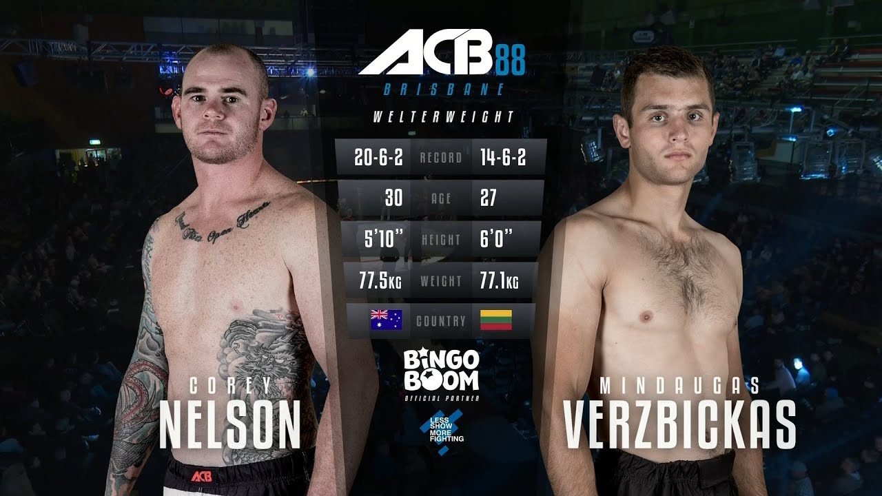 Кори Нельсон vs. Миндаугас Вержбицкас | Corey Nelson vs. Mindaugas Verzbickas | ACB 88 backdrop