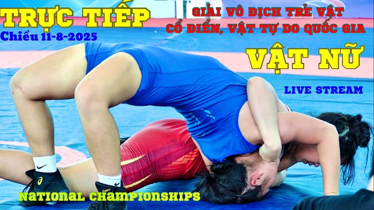 Trực Tiếp chiều 11-8-2025 Giải vô địch vật Tự do Nữ Quốc Gia tại Thành Hoá women's Wrestling background
