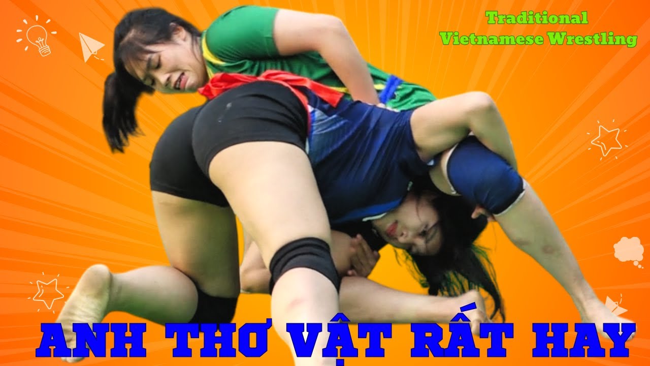 ĐẢ NỮ ANH THƠ bây giờ vật hay rồi Đấu Vật hội làng Tho Đức Traditional Vietnamese women's Wrestling.