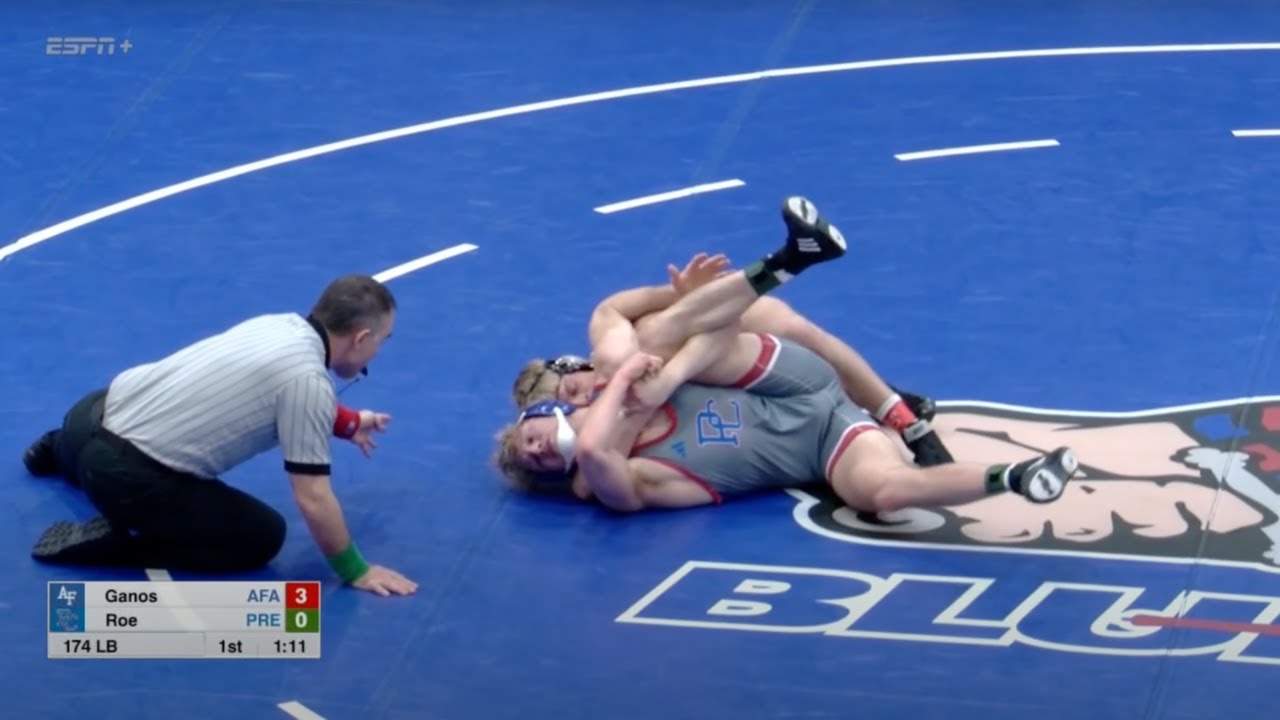 174lbs Jack Ganos (Air Force) vs Caleb Roe (Presbyterian College) background