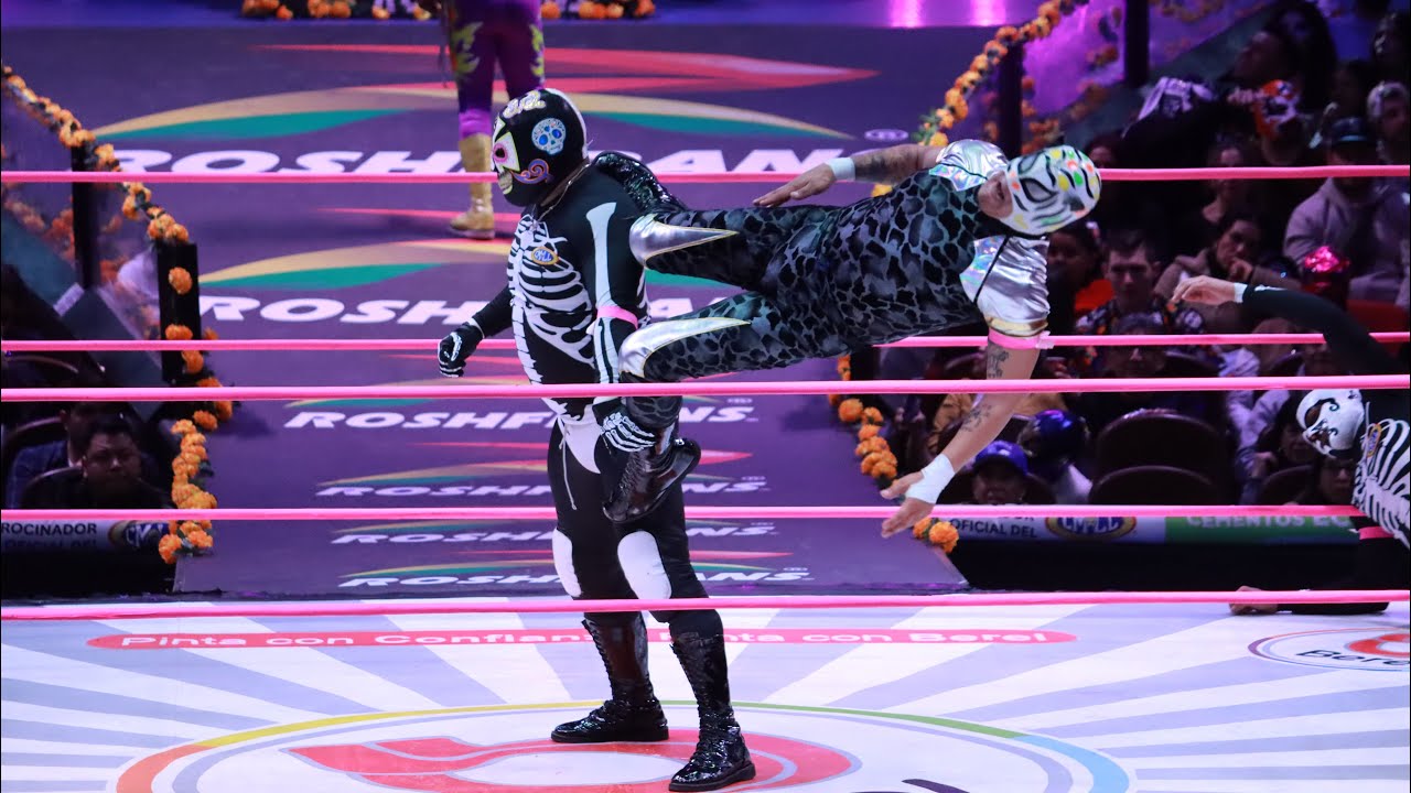 CMLL: Okumura, Espanto Jr. y Cobarde Vs Capitán Suicida, Hijo del Pantera y Magia Blanca background